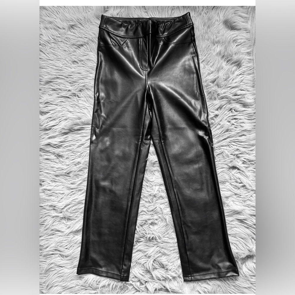 Black Faux Leather Pants